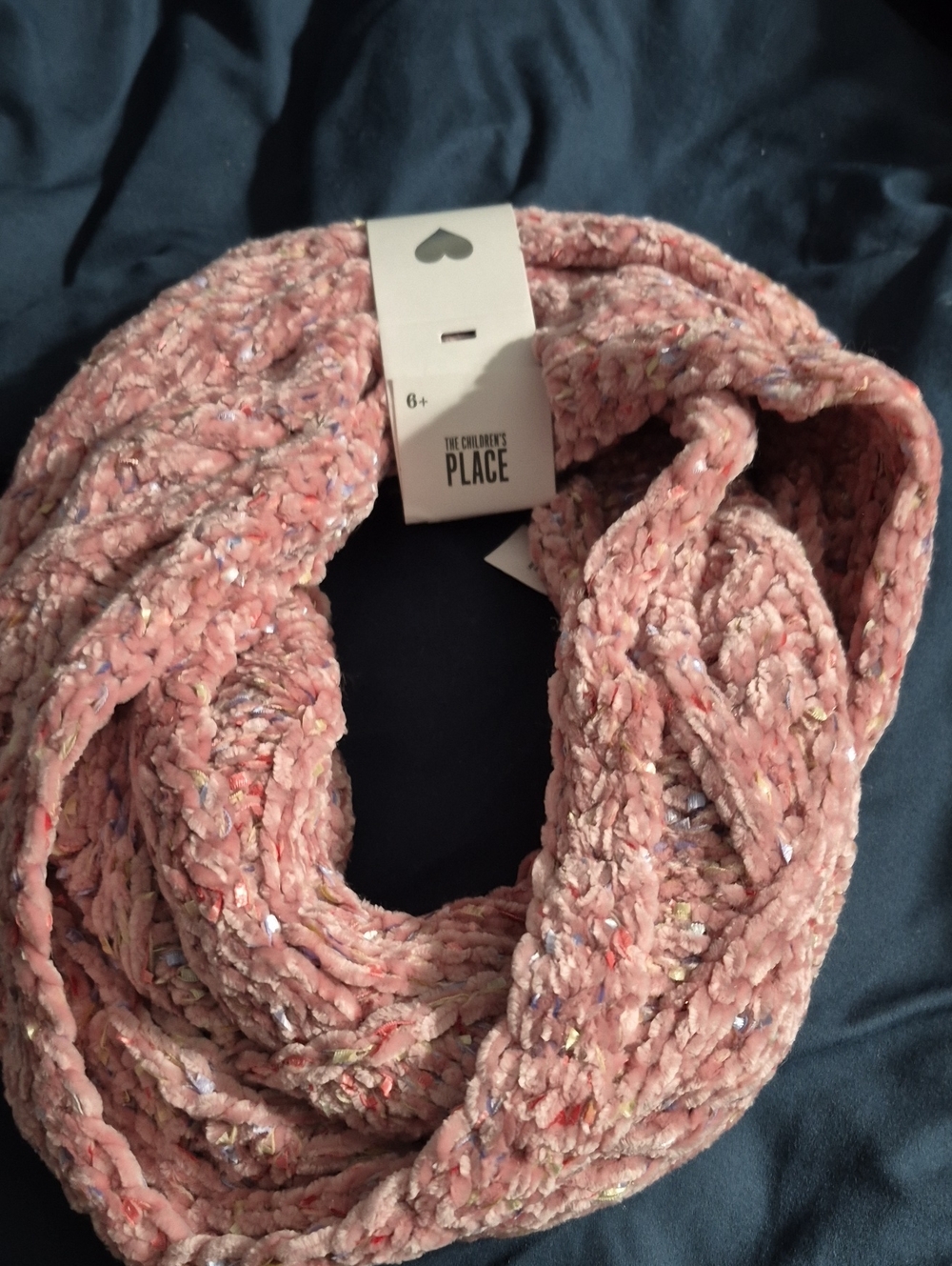 The Children's Place Pink Knit Infinity Scarf with Multicolor Flecks